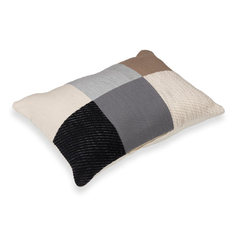 2 Pack Lumbar Decorative Throw Pillows - Neutral Colorblock 14x19 Inches - Mainstays