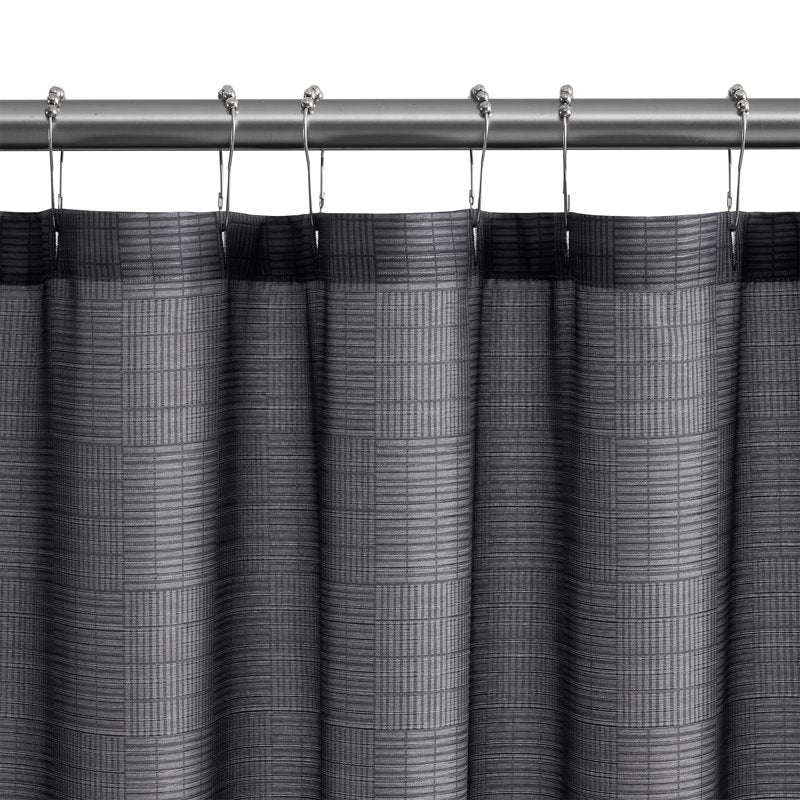 Mainstays Linear Square Gray Fabric Shower Curtain - 72 x 72 inches