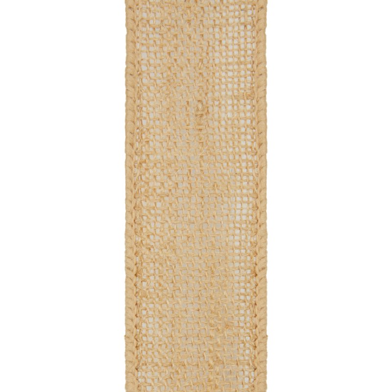 Natural Burlap Ribbon 2.5 Inch Woven Craft Ribbon for Wedding & Decor, 9 Feet