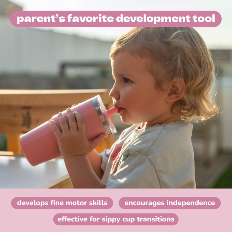 My First Travel Tumbler for Kids 3+ - 12oz Floral Insulated Cup