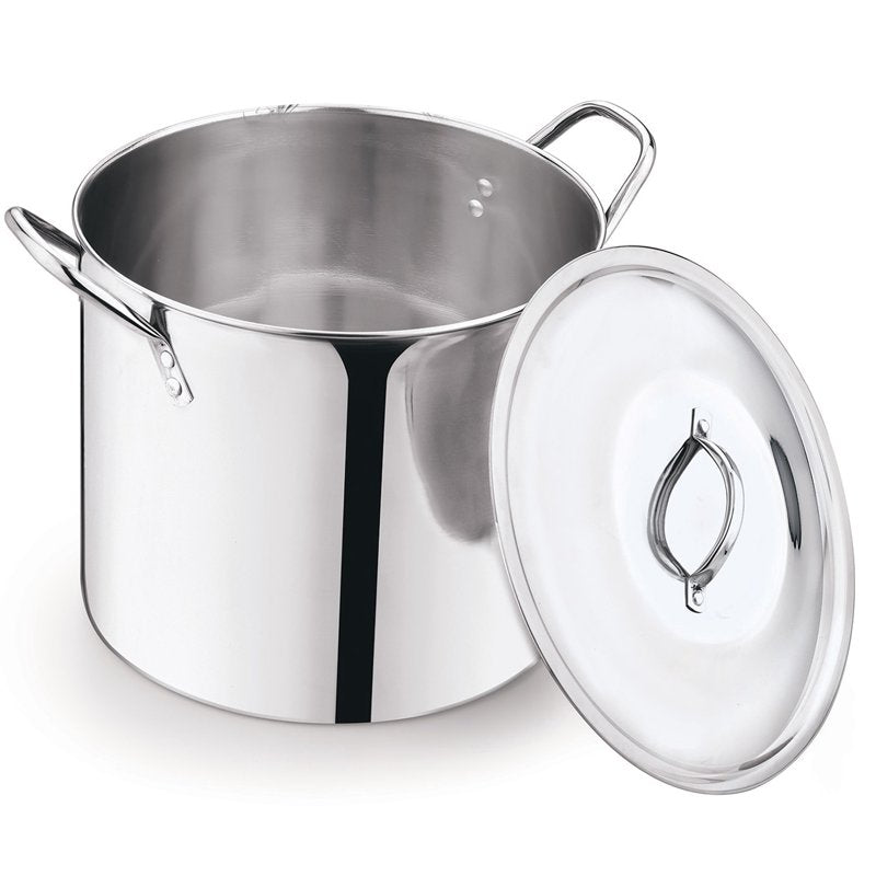 12-Quart Stainless Steel Stock Pot with Metal Lid
