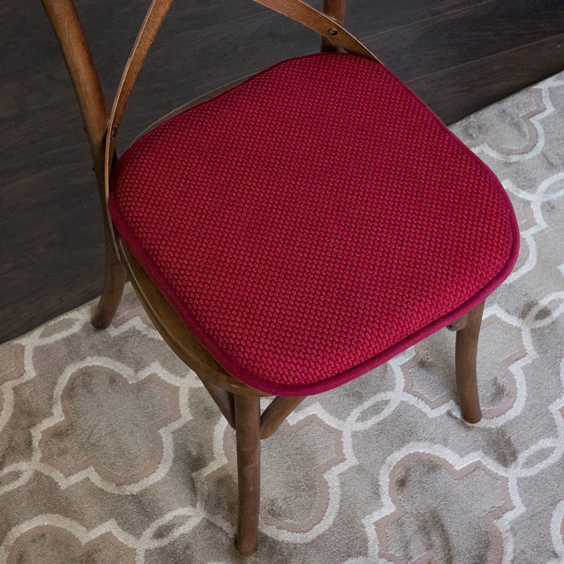 Memory Foam Chair Cushion Pad 16" x 16" - 2-Pack Red