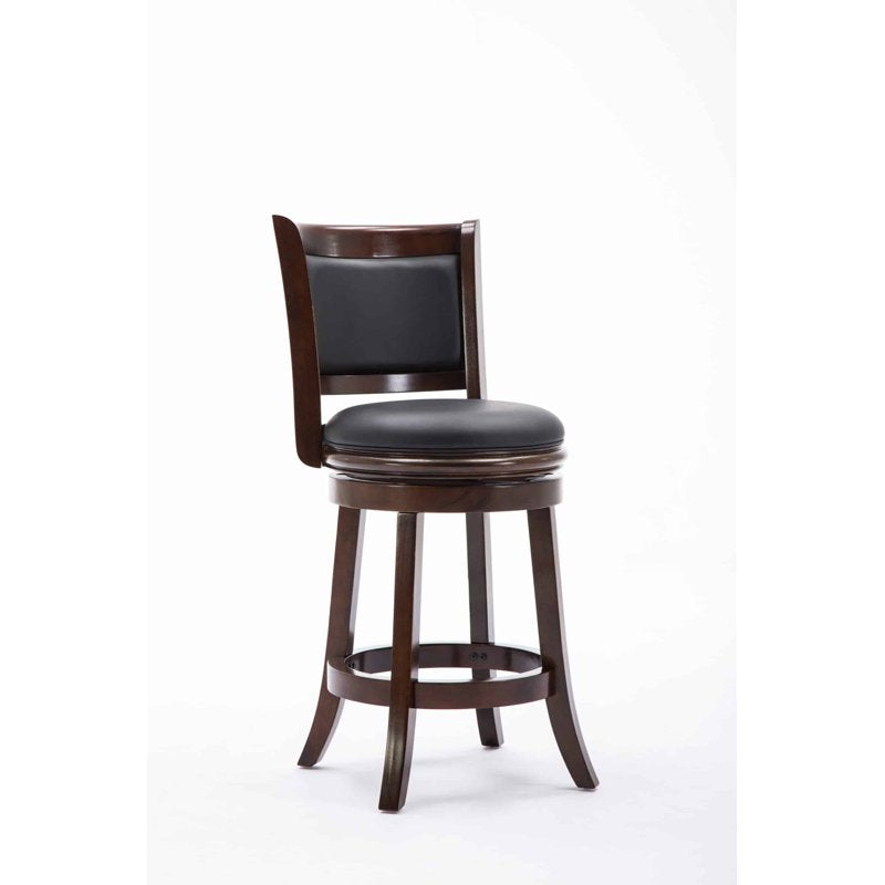 Augusta Swivel Wood Counter Stool - Cappuccino Finish