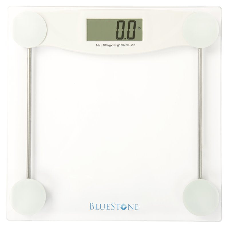 Digital Bathroom Scale with LCD Display and Tempered Glass Platform