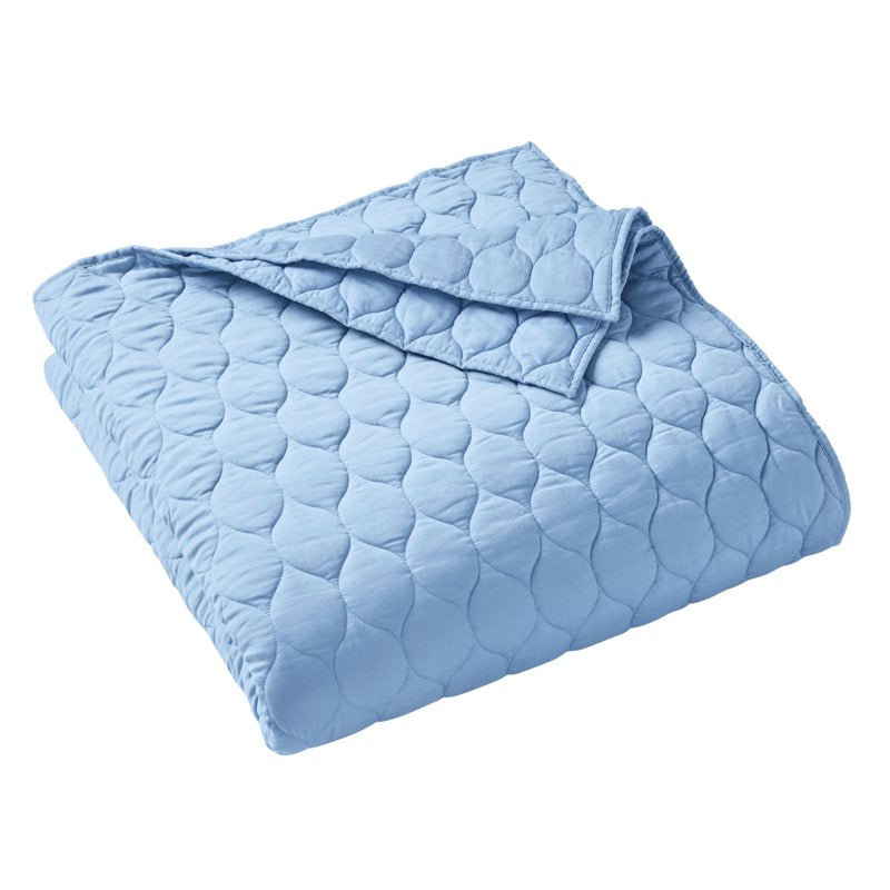 Better Homes & Gardens King Blue Soft Touch Tencel Quilt Reversible Bedspread
