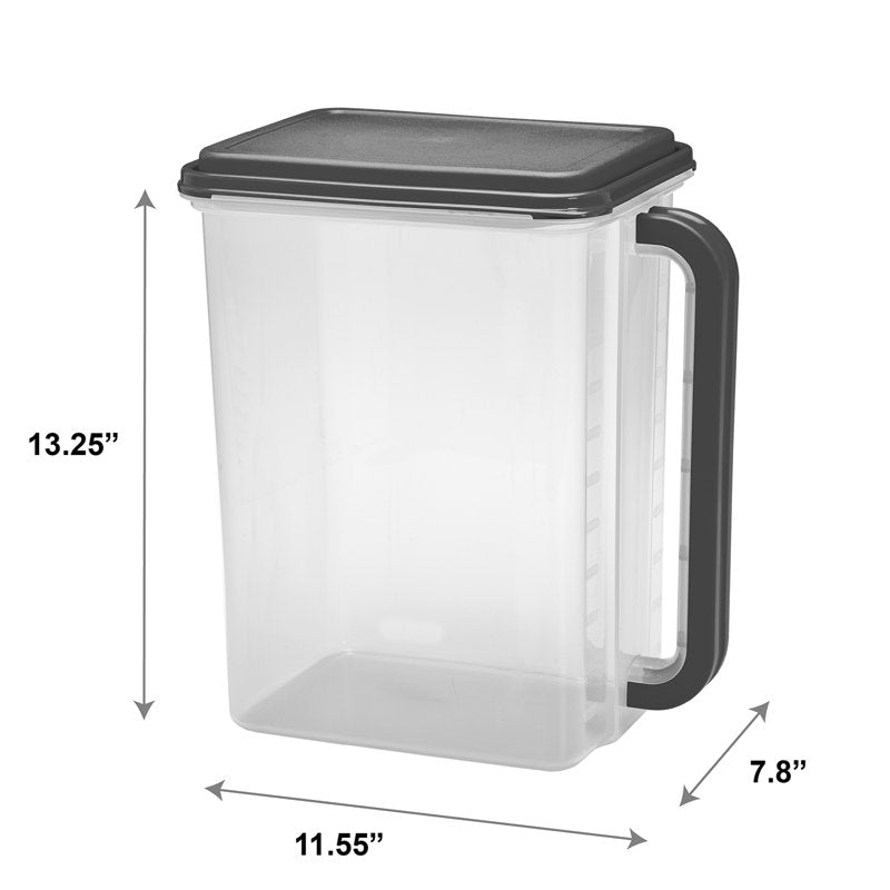 Large Plastic Food Storage Canisters with Lid and Handle - 2 Pack