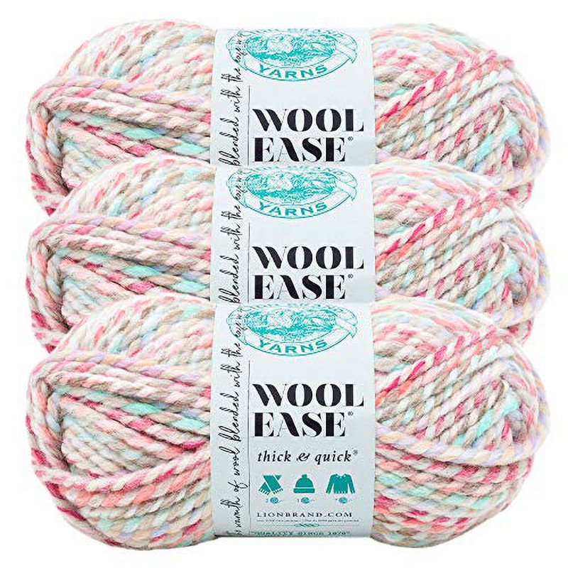 Super Bulky Wool Ease T&Q Carousel Yarn - Single, 87 Yards, Acrylic Wool Blend