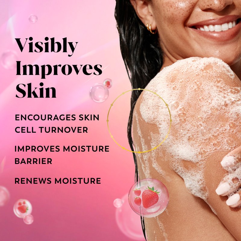 Intensely Hydrating Body Wash with Hyaluronic Serum - Strawberry Fizz, 20 fl oz