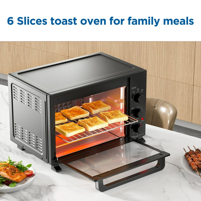 XL Toaster Oven, 34QT Family Size, 1500W Countertop Oven - Matte Black