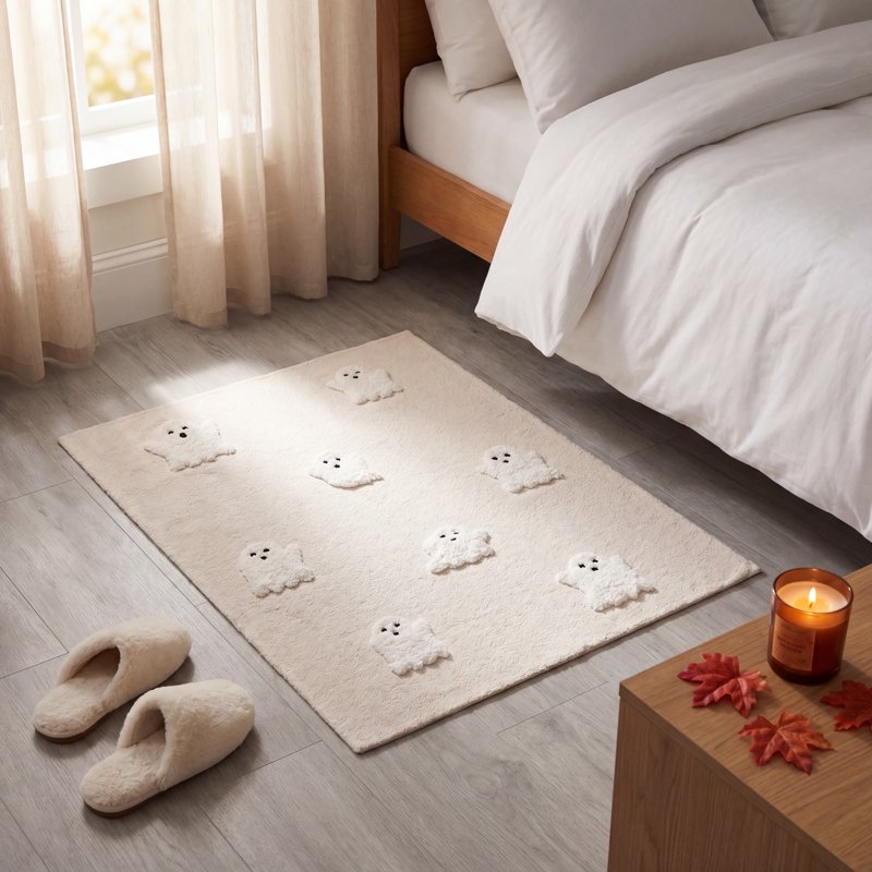 Halloween Ghost Doormat K - 15.8x23.6 Inch Non-Slip Absorbent Front Door Mat