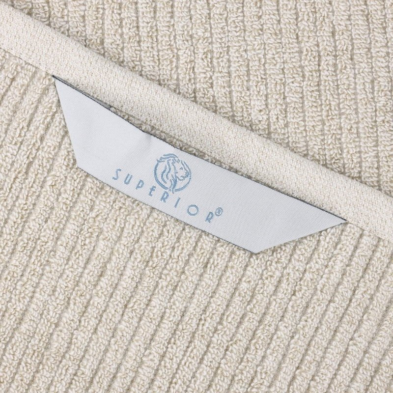 Beige Cotton Blend Towel Set - 6 Piece Medium Weight Soft Bath Towels - Superior Destin