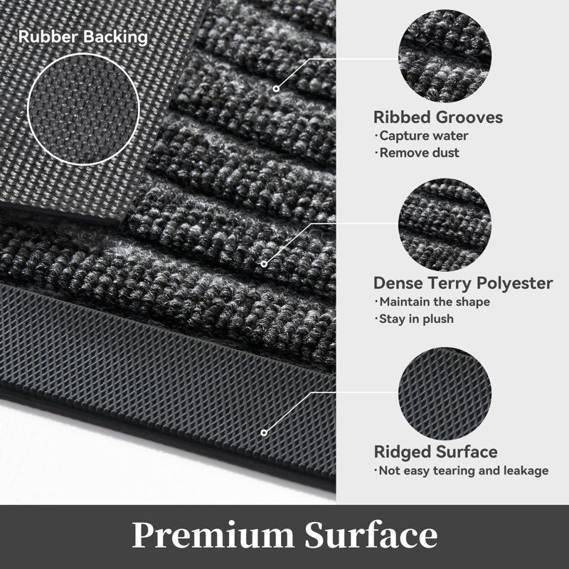 Outdoor Welcome Mat 24x35 Inch Non Slip Rubber Entry Rug with Arch Design - Gray Variation of THIS listing