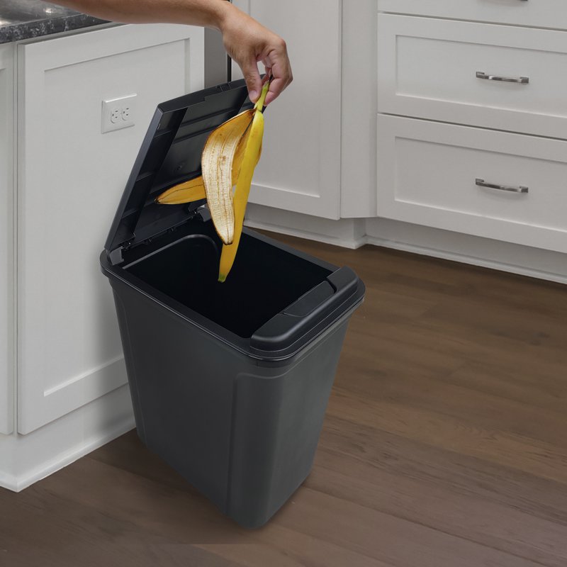 7.6 Gallon Kitchen Trash Can - 2 Pack with Touch Top Lid, Black