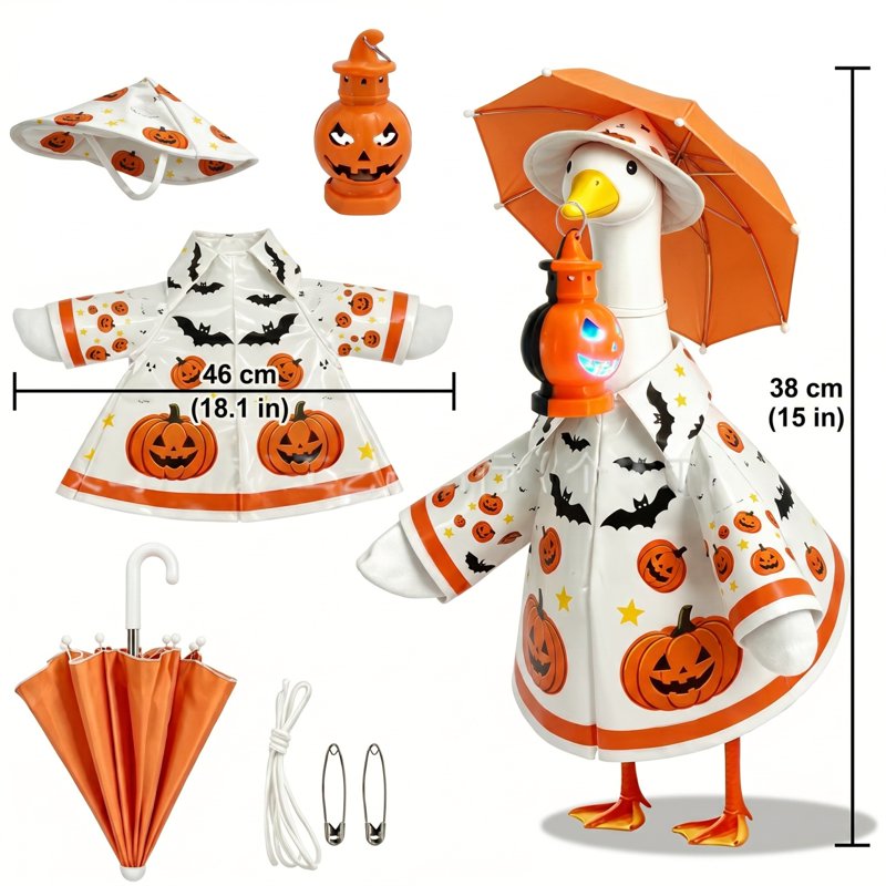Halloween Porch Goose Costume Set - 23 Inch Outdoor Garden Decor R_48