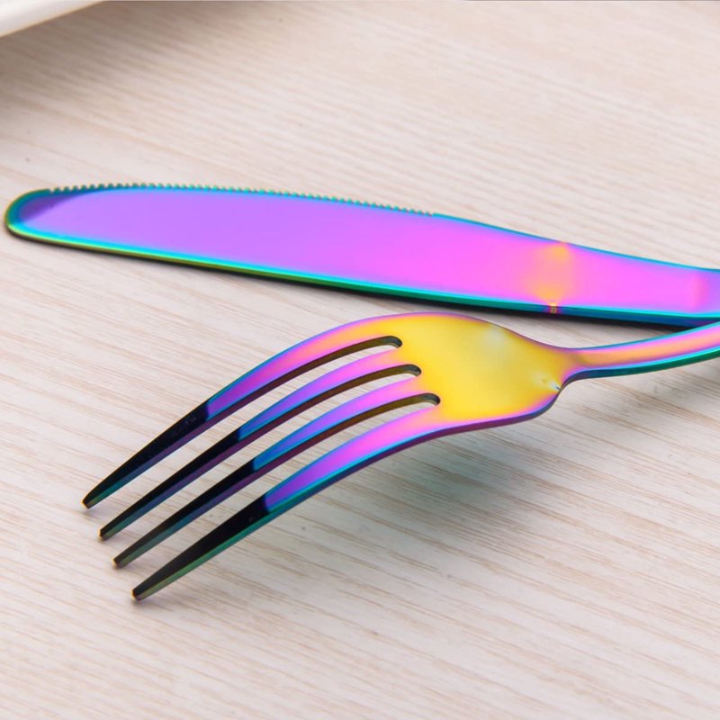 24-Piece Colorful Stainless Steel Flatware Set - Service for 6