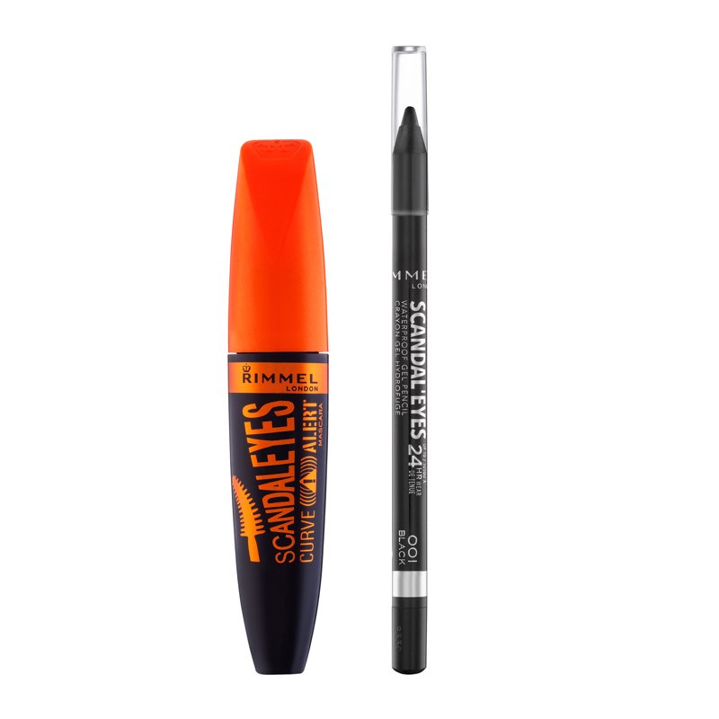 Volumizing Mascara and Waterproof Kohl Kajal Eyeliner Set, Black, 2 Piece