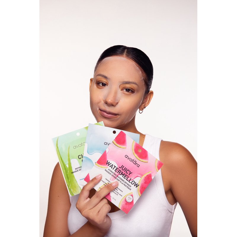 Watermelon Hydrating Sheet Face Masks - 5 Pack for Dewy Glowing Skin