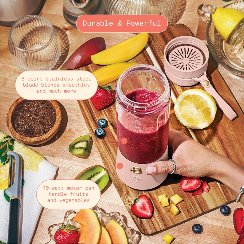 Portable To-Go Blender 2.0 - 16 oz, 70W, Rose