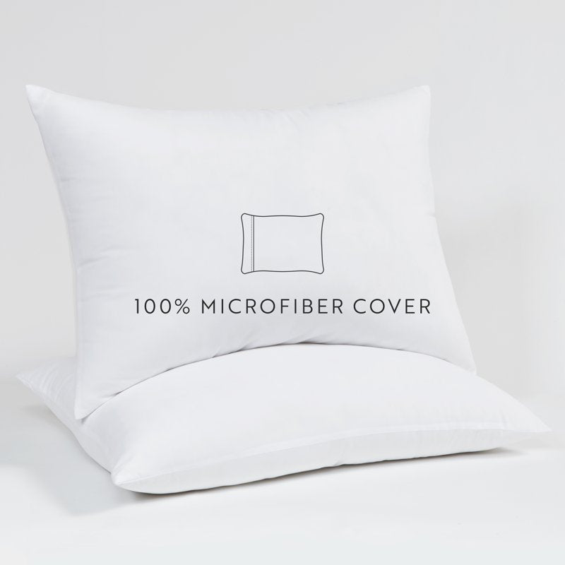 King Plush Bed Pillow Set - 2-Pack Hypoallergenic Microfiber Support