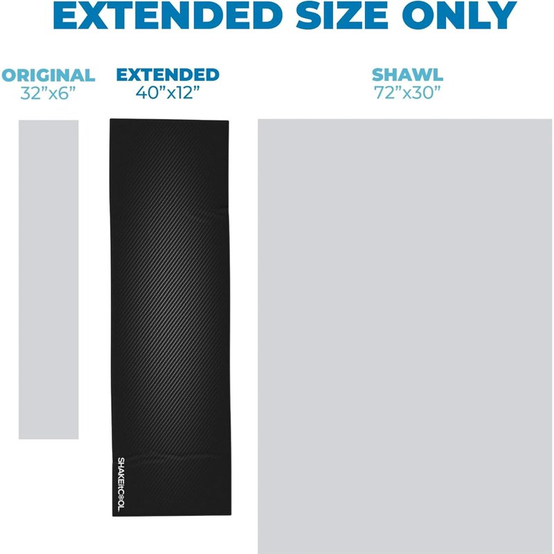 Cooling Towel Carbon Fiber - Extended Size Be Cool in Style - Heat Relief, Sun Protection, Lightweight, Soft, Easy Clean