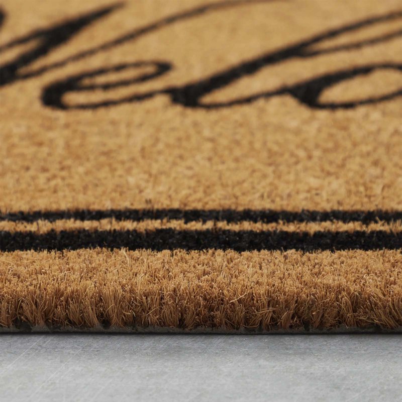17.7 x 47.2 Inch Coir Doormat with Welcome Script & Double Border Non-Slip Entry Rug