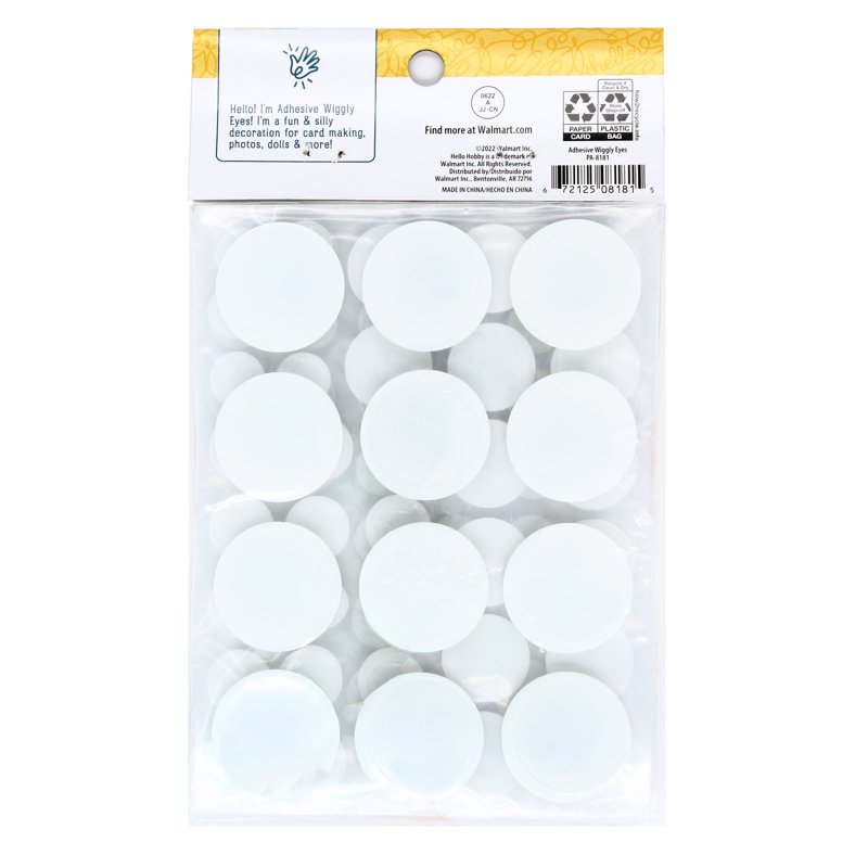 3 Pack Adhesive Wiggle Googly Eyes for Crafts, 119 Count - Assorted Sizes