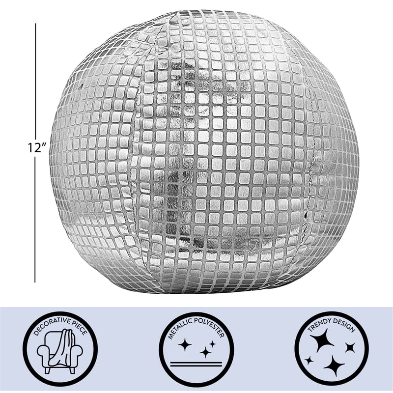 Urban Shop 12-Inch Disco Ball Decorative Pillow - Set of 4, Teen & Young Adult Home Decor
