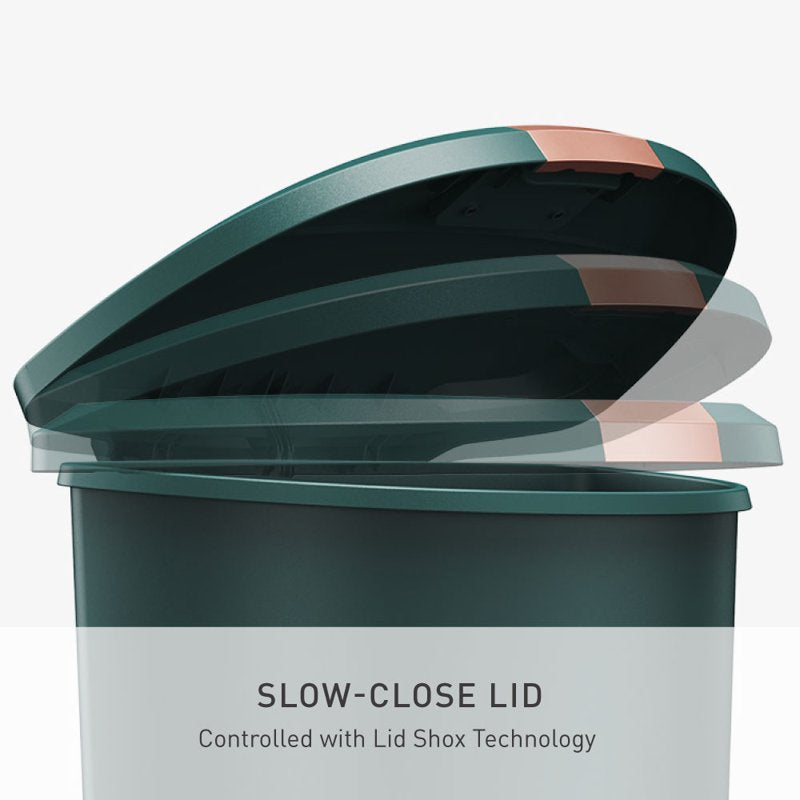 13 Gallon Plastic Step Trash Can with Secure Slide Lock Lid - Green