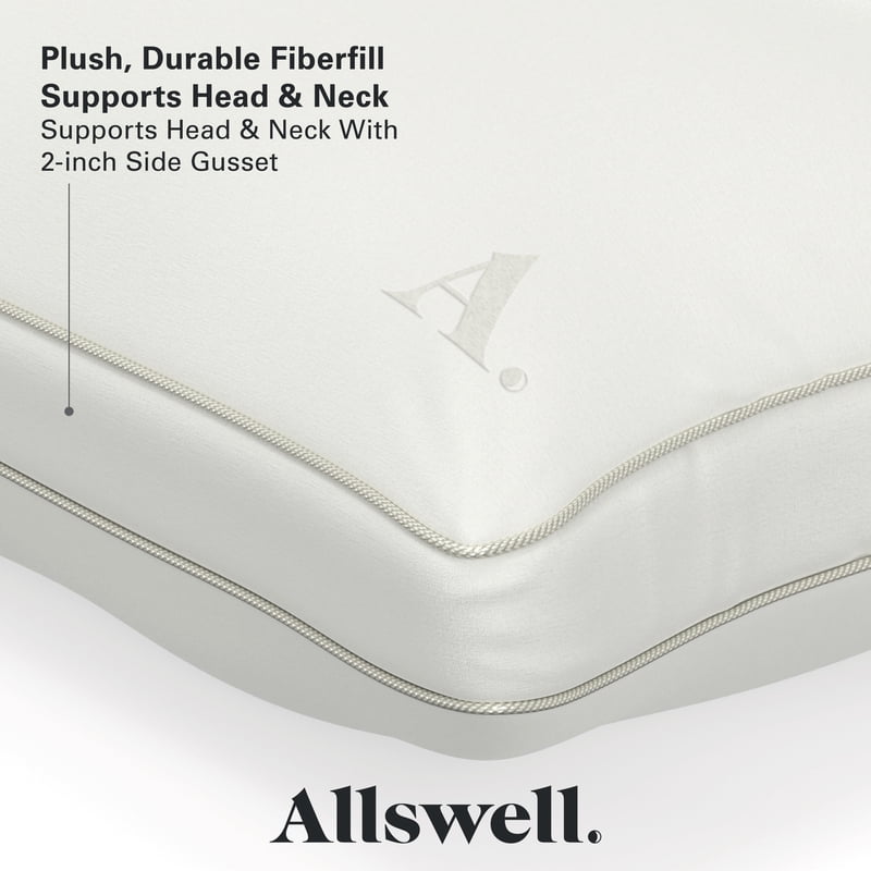 (8 Pack) Allswell Down Alternative Bed Pillows - Medium Firmness, Standard/Queen, Supportive & Soft