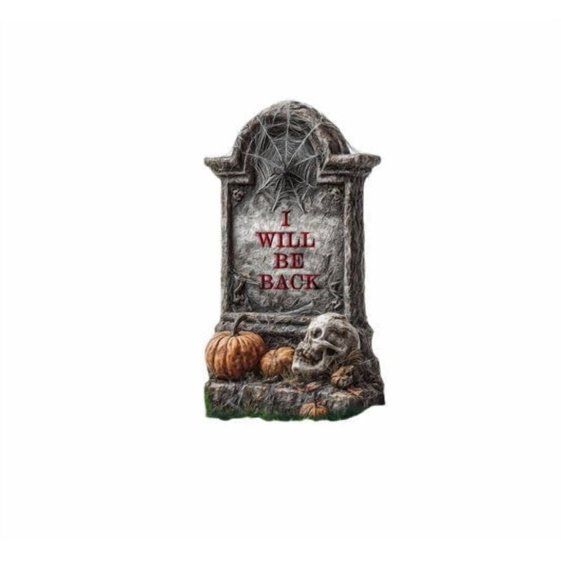Halloween Tombstone Yard Stakes with Creepy Spider & Skull Gravestones - Variation 2#C