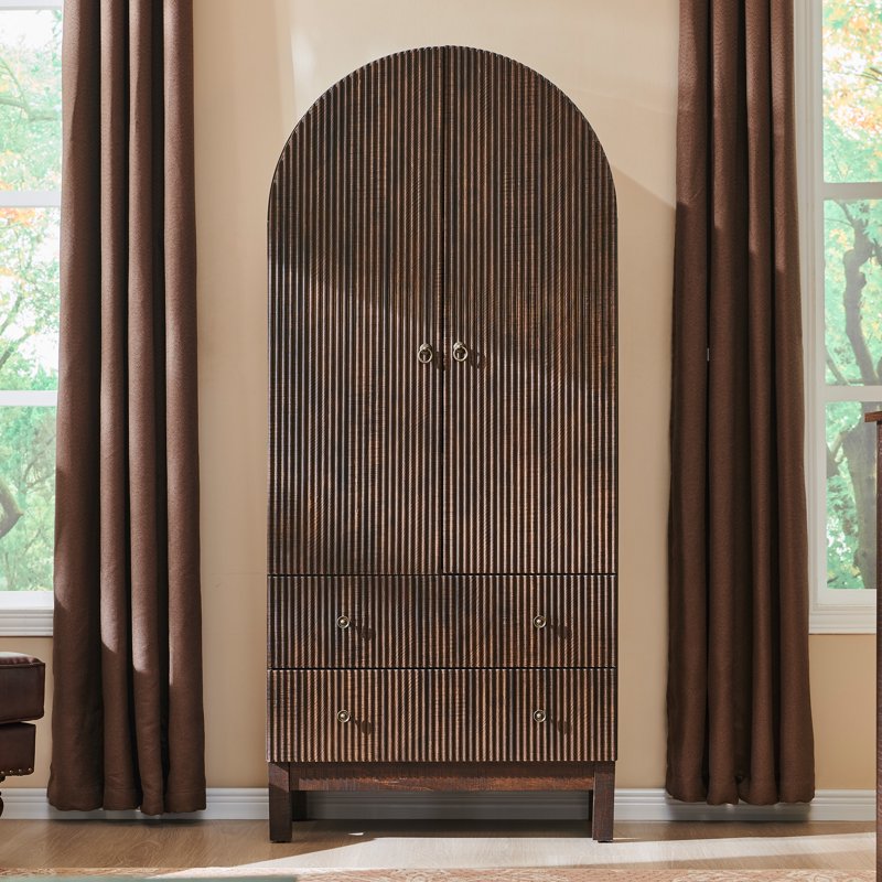 Tall Pantry Storage Cabinet with 2 Doors & 2 Drawers - Brown