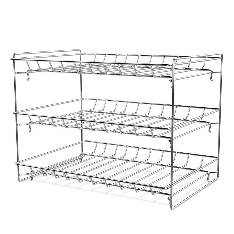 3-Tier Can Organizer Rack for Kitchen Pantry - Chrome