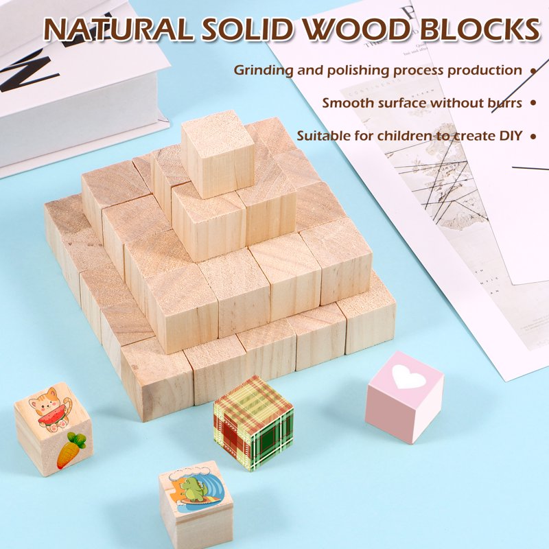 100PCS Unfinished Basswood Carving Blocks - 1x1 Inch Craft Wood Set - Variation of THIS listing