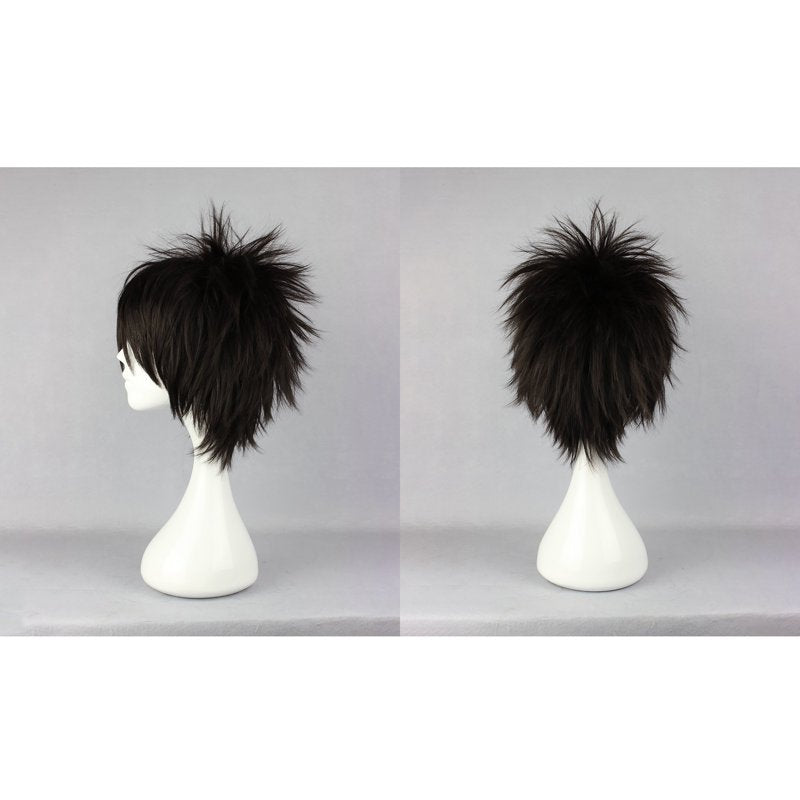 12" Black Straight Wig with Cap for Women - Heat Resistant Synthetic Hair