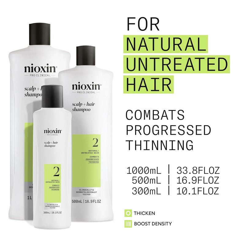 Nioxin Cleanser 2 Shampoo for Thinning Hair - 2 Pack