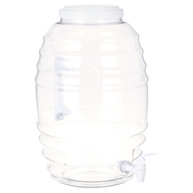 5 Gallon Beverage Dispenser - Vitrolero White with Handle