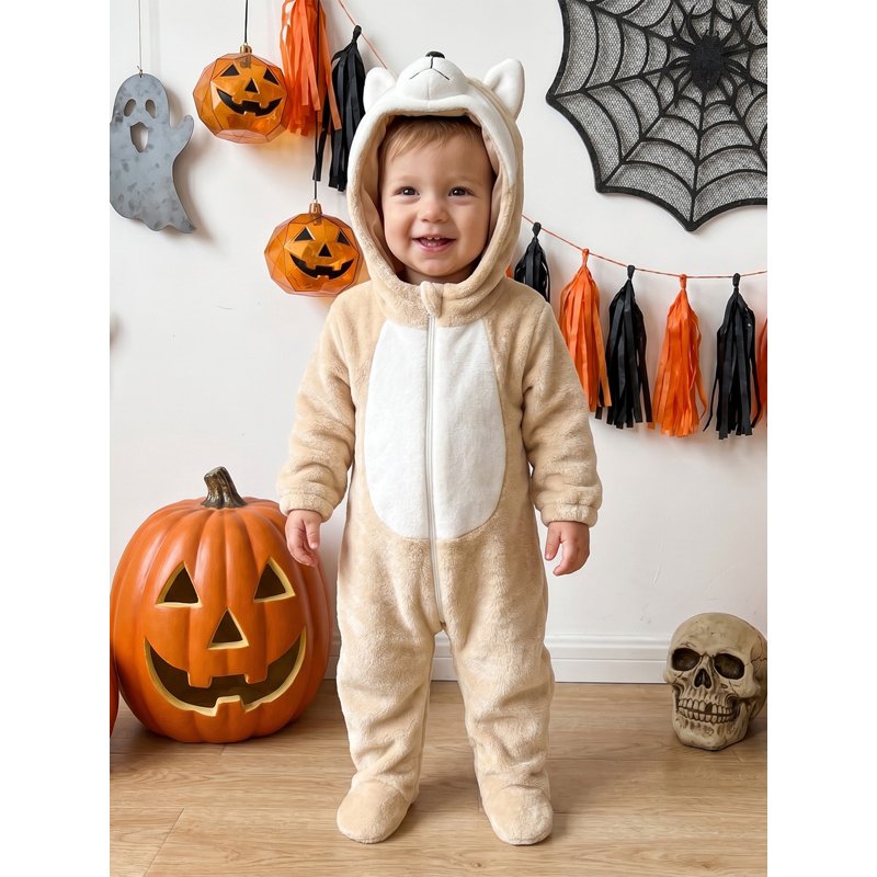 Kids Toddler Baby Halloween Animal Costume Apricot Dog 9-12 Months
