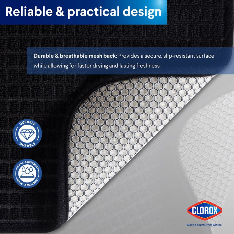 Absorbent Microfiber Dish Drying Mat - 15" x 20" Black