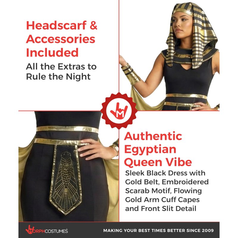 Women Cleopatra Costume XS Halloween Dress with Accessories - Egyptian Queen