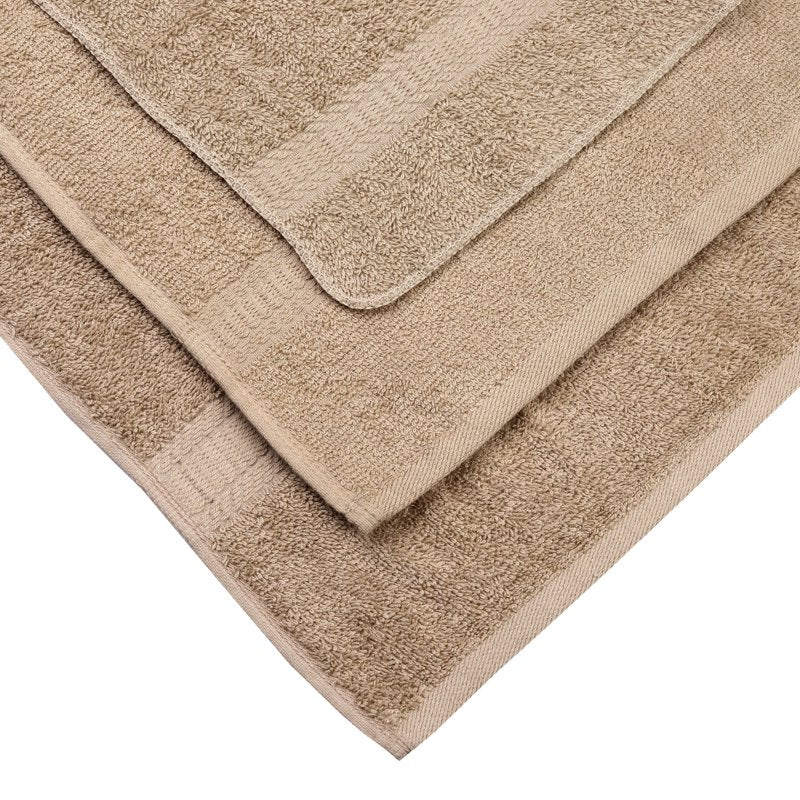 Beige 10-Piece Cotton Bath Towel Set - Soft, Absorbent, Includes Towels & Washcloths