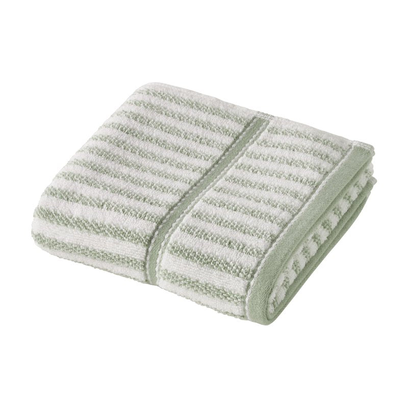 Stripe Hand Towel - Sage Green 100% Cotton Bathroom Accessory, 28x16 Inches