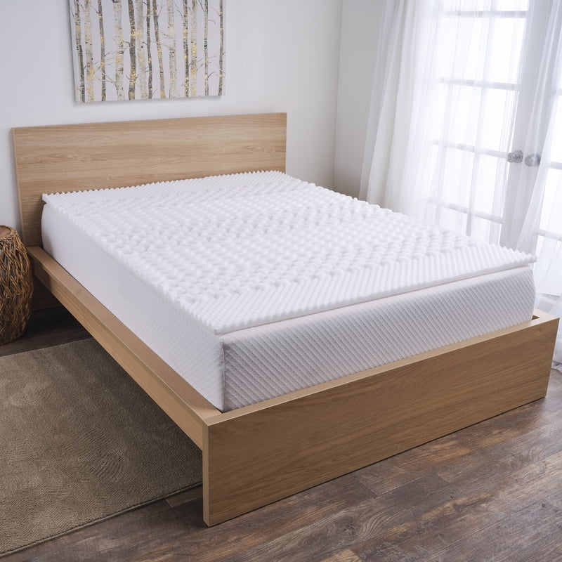 (2 Pack) Foam Mattress Topper for Twin/Twin-XL Beds - 1.25-Inch, 7-Zone, White, Mainstays