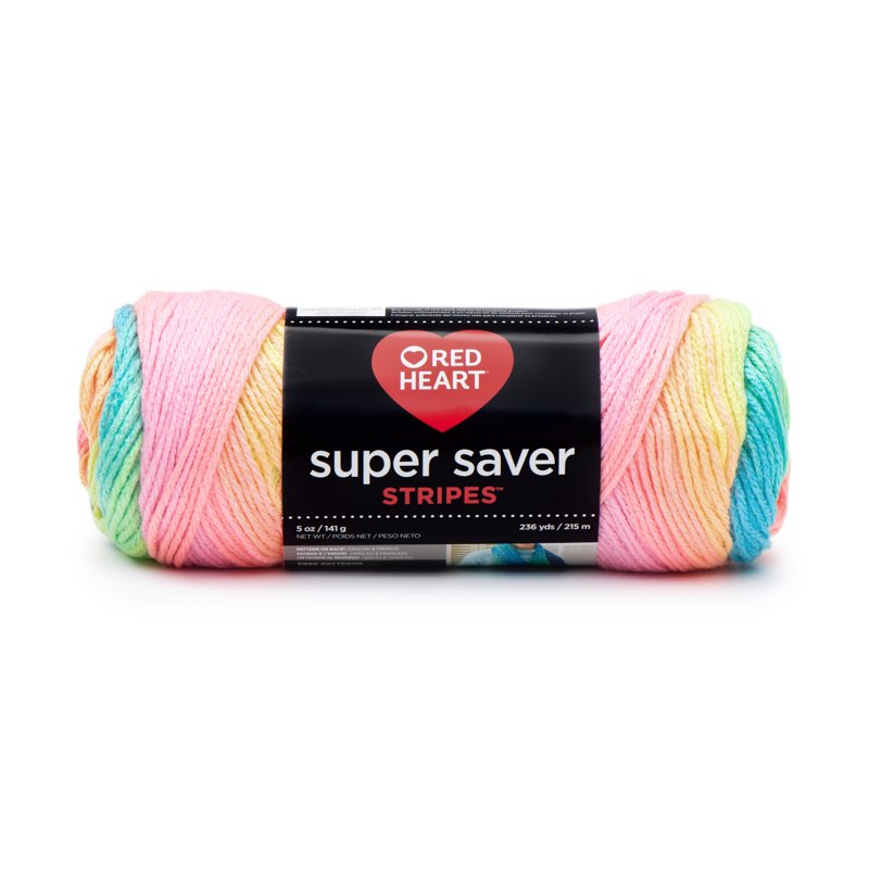 Red Heart Super Saver Worsted Acrylic Yarn 4 Pack - Retro Stripe, 5oz