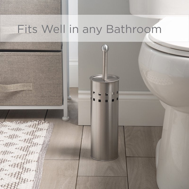 Toilet Brush & Holder Set - Stainless Steel with Air Vents - Variation 1