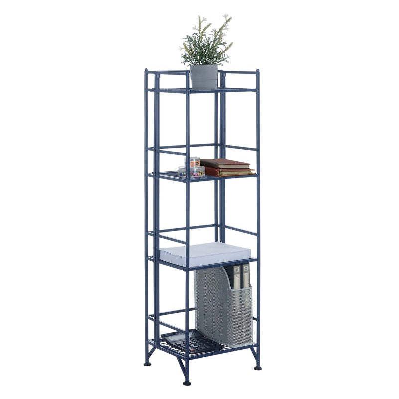 4 Tier Folding Metal Storage Shelf - Multiple Colors Available