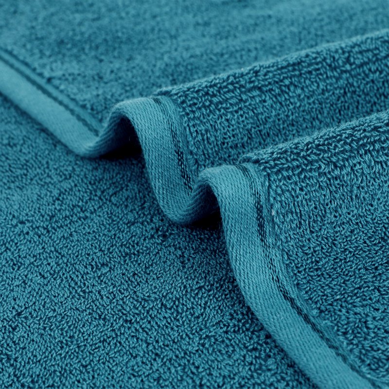 Cotton Hand Towels Set - Soft Absorbent Bathroom & Kitchen Towels, Dark Cyan 2-Piece