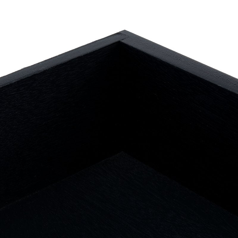 Solid Black Coffee Table with 2 Drawers & Shelf
