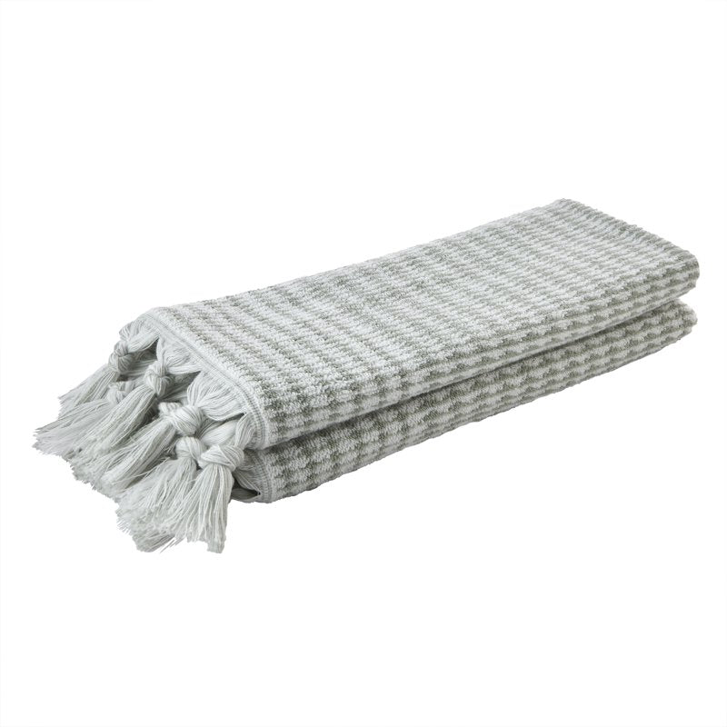 Longborough Hand Towels Set - 2 Pack Turkish Cotton Sage Bathroom Accessories
