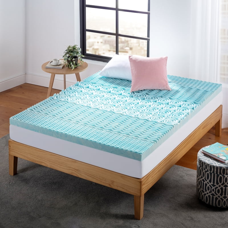 Zinus Green Tea Gel Memory Foam Mattress Topper - King, 3 Inch Zoned Support