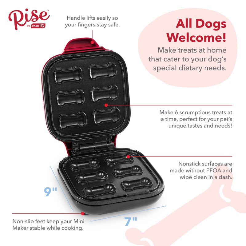 Dog Treat Maker - Makes 6 Bone-Shaped Treats - Nonstick Kitchen Appliance